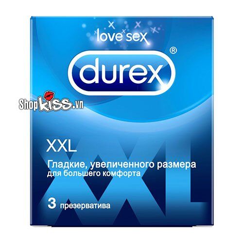 Bao cao su Durex XXL size lớn – Hộp 3 cái