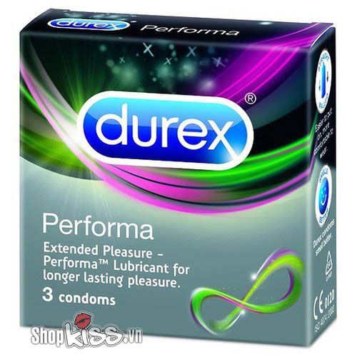 Bao cao su kéo dài thời gian Durex Performa – Hộp 3 cái