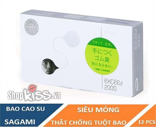 Bao cao su mỏng Sagami Exceed 2000 hộp 12 cái